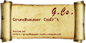 Grundhauser Csát névjegykártya